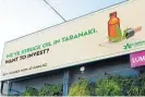  ??  ?? Billboards are promoting medicinal cannabis to investors.