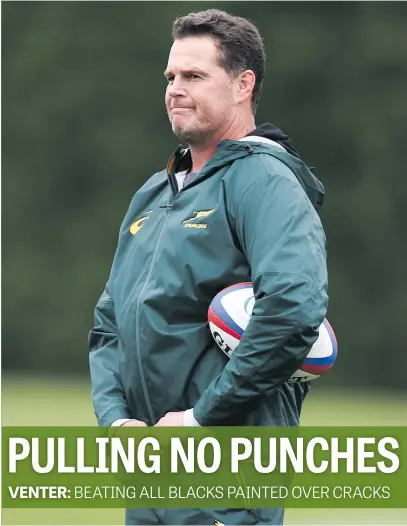  ?? Picture: Gallo Images ?? WADING IN. Fromer Springbok centre and national defence coach Brendan Venter believes the team has taken a step back with Rassie Erasmus (above) at the helm.
