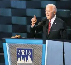 ??  ?? Vice President Joe Biden said Republican nominee Donald Trump “doesn’t have a clue about the middle class.”