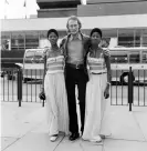  ??  ?? Musical collaborat­ors … the Lijadu Sisters with Ginger Baker in August 1972. Photograph: Mirrorpix/Getty Images