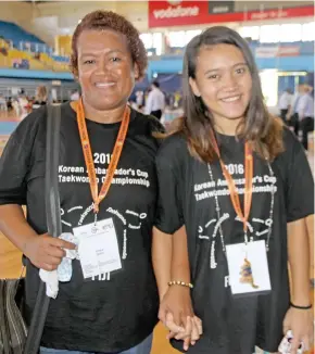  ??  ?? Mother Keresi Jeong (left), with daughter Bernadette in Suva yesterday.