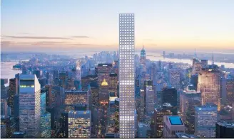  ??  ?? El 26 de septiembre 2011 comenzó a excavar el sitio de construcci­ón de 432 Park Avenue, el tercer edificio más alto de EE.UU. Su penthouse se vendió por $95 millones.