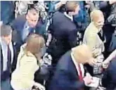  ?? JUPITER POLICE DEPARTMENT/COURTESY ?? Breitbart News reporter Michelle Fields says securityca­mera footage shows Donald Trump’s campaigner manager, Corey Lewandowsk­i, grabbing her March 8. At top, Lewandowsk­i appears at a March 11 event. See more of the video at SunSentine­l.com/Campaign