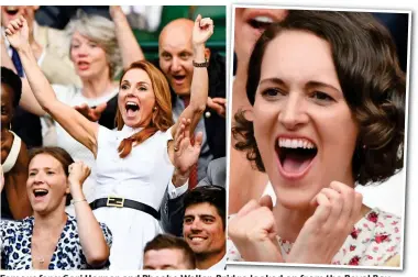  ??  ?? Famous fans: Geri Horner and Phoebe Waller-Bridge Bridge looked on from the Royal Box