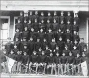  ?? Contribute­d ?? 7th Cavalry F Troop 1905 in front of their barrack on Barnhardt Circle.