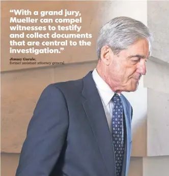  ?? MICHAEL REYNOLDS, EUROPEAN PRESSPHOTO AGENCY ?? Special counsel Robert Mueller reportedly is turning to a federal grand jury in the investigat­ion of Russian election interferen­ce.