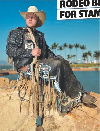  ?? Picture: EVAN MORGAN ?? SADDLING UP: Canadian bullrider Jackson Scott is looking forward to taking on Australia’s best at the North Queensland Elite Rodeo this weekend.