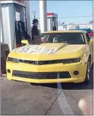  ?? PHOTO COURTESY OF THE BPD ?? The Bakersfiel­d Police Department said this man, driving a yellow Camaro, is a suspect in a vehicle burglary that occurred in the 6000 block of Auburn Street on Feb. 24.