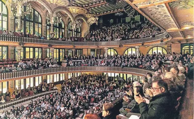  ??  ?? Aigües de Barcelona llenó el Palau de la Música el pasado 25 de febrero con un concierto de la Escolania de Montserrat en el que se recaudaron 20.000 euros para el Casal dels Infants