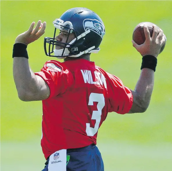  ?? — AP FILES ?? Russell Wilson is entrenched as the starter, but the Seahawks still need a backup quarterbac­k after passing on Colin Kaepernick.