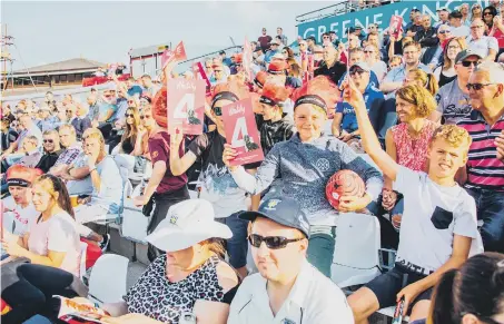  ??  ?? Youngsters enjoy Durham Jets’ T20 clash with Yorkshire last Friday. Another big crowd is expected at the Riverside against the Rapids tonight