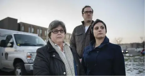  ?? MICHAEL ROBINSON/THE TORONTO STAR ?? Lawyer Barbara Jackman, left, pictured with her legal team, says the lockdowns presented obstacles in helping her client detainee, Jamil Ogiamien.