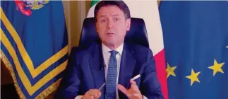  ??  ?? ANSA
Il messaggio.
Il presidente del Consiglio Giuseppe Conte