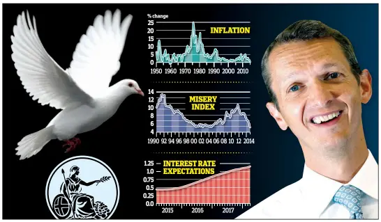  ??  ?? Isolated: Bank of England chief economist Andy Haldane has emerged as an arch dove amid worries about deflation in the UK