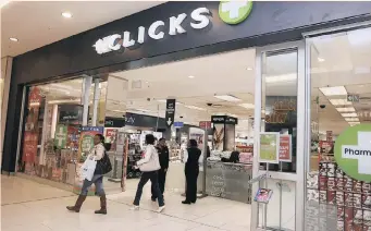  ?? LEON NICHOLAS ?? CLICKS opened 17 stores in the six months to the end of February. | African News Agency (ANA)