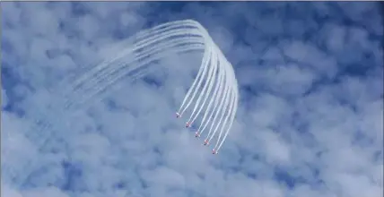  ??  ?? A formation by the Qatari Display Team. PICTURE: Jayan Orma