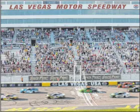  ?? ?? Fans bask in the sunshine at Sunday’s South Point 400 NASCAR Cup Series playoff race at Las Vegas Motor Speedway.
