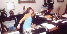  ?? SUN-TIMES FILES ?? LEFT: Rose Mary Woods, President Richard Nixon’s secretary, at her White House desk in 1973. She says she accidental­ly erased 18½ minutes of Watergate tapes.