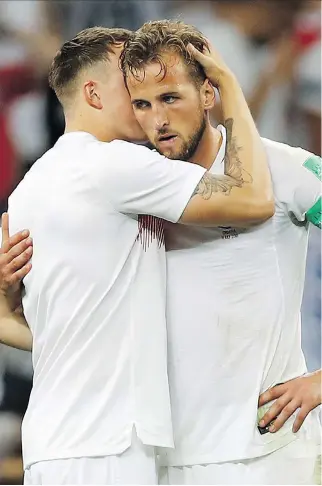  ?? FRANCISCO SECO/THE ASSOCIATED PRESS ?? England’s Phil Jones and Harry Kane, right, were part of a Three Lions side that didn’t meet a single former World Cup champion in this year’s tournament in Russia. England’s title drive was dashed Wednesday by Croatia in Moscow.