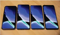  ??  ?? The iphone 11, Oneplus 7T, Galaxy S10+, and Pixel 4 XL (left to right) all have topnotch displays.