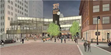  ?? TKWA URBAN LAB ?? A food hall, 3rd Street Market Hall, will open by fall 2019 at the redevelopi­ng Grand Avenue — which is being renamed The Avenue.
