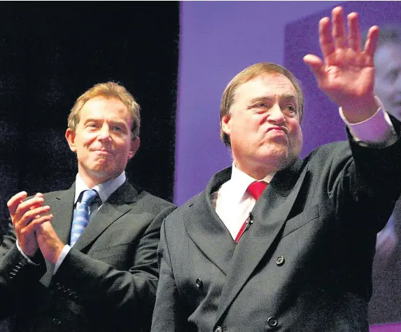  ??  ?? > ‘Appointing a deputy from a different wing of the party could help foster unity’ – ‘Yin and yang’ Tony Blair and John Prescott