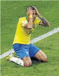  ?? Picture: Getty Images ?? Neymar of Brazil is distraught after his team lost 2-1 to Belgium in the World Cup quarterfin­al.