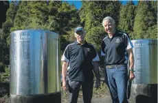  ?? LISA BURD/STUFF ?? Left: The names of the people who planted the trees in 1991 were engraved on two steel drums in a clearing in the reserve.