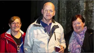  ??  ?? Kay O’Brien, Billy and Ann Murphy from New Ross attending the dawn event for WW1.