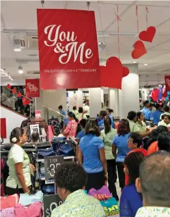  ?? Charles Chambers ?? Customers during the opening of Jack’s of Fiji Lautoka. Photo: