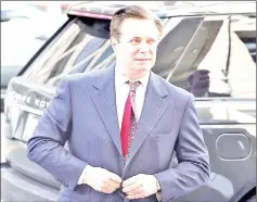  ?? — Reuters photo ?? File photo shows Manafort arriving for arraignmen­t on a third supersedin­g indictment against him by Special Counsel Robert Mueller on charges of witness tampering, at US District Court in Washington, US.