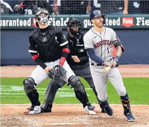  ?? GETTY IMAGES ?? Former Astros shortstop Carlos Correa agreed to a three-year, $105.3 million contract with the Twins. His average salary becomes baseball’s fourth-highest.