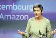  ?? PHOTO: REUTERS ?? European Competitio­n Commission­er Margrethe Vestager holds a news conference at the EU Commission’s headquarte­rs in Brussels, Belgium, yesterday.