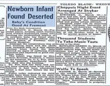  ?? THE BLADE ARCHIVES ?? The (Toledo, Ohio) Blade reported Ted Cashen was born March 9, 1948, and found abandoned after his birth.