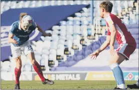  ??  ?? HEADING IN Sean Raggett nods Pompey into a 32nd-minute lead