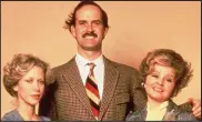  ??  ?? Comedy classic: Connie Booth, John Clease and Prunella in 1970s sitcom Fawlty Towers