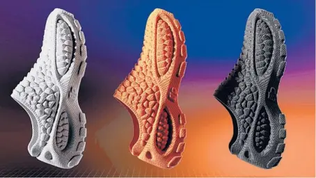  ?? ZELLERFELD ?? Heron Preston for Zellerfeld 3D printed sneakers. Preston gained inspiratio­n for his shoes from birds’ feet.