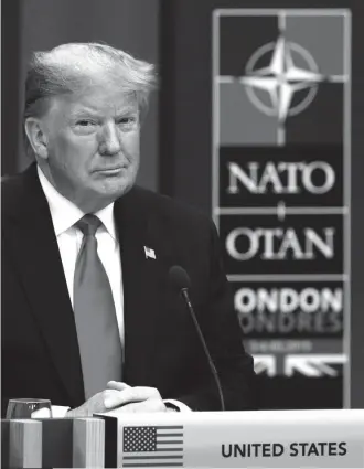  ?? FOTO LAPRESSE ?? Alleato inaffidabi­le Trump chiede da tempo che gli europei paghino di più per la Nato