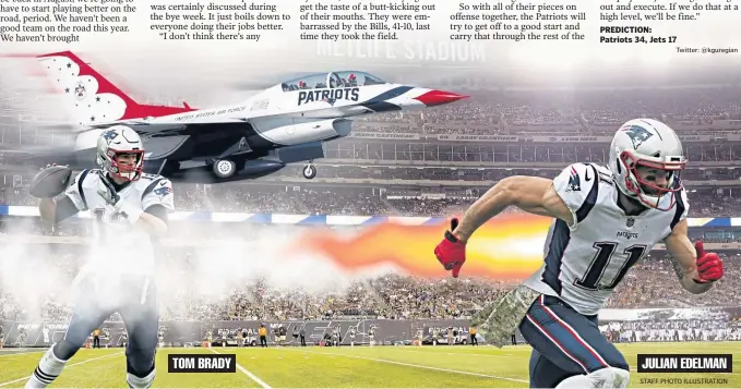  ?? STAFF PHOTO ILLUSTRATI­ON ?? TOM BRADY JULIAN EDELMAN