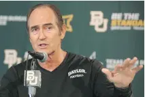 ?? ROD AYDELOTTE/THE ASSOCIATED PRESS/FILES ?? Art Briles, who was fired from Baylor University last year over an assault scandal involving his players, was hired and then let go by the Hamilton Tiger-Cats Monday.