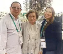  ??  ?? Shell Arts president Virginia Chan has been exhibiting in Ambiente for 31 years, son and marketing director Frederick V. Chan, and Shell Arts UK representa­tive Josephine Melrose