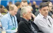  ?? STACY REVERE/GETTY IMAGES ?? Heat president Pat Riley went to the NBA Draft Combine in May despite Miami not having a draft pick this year.