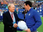  ?? GETTY ?? Respect: Jack Nicklaus (left) with Rory McIlroy in 2014
