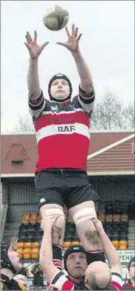  ??  ?? Ronan Monahan wins this line out ball for Wicklow against Co. Carlow at the weekend.