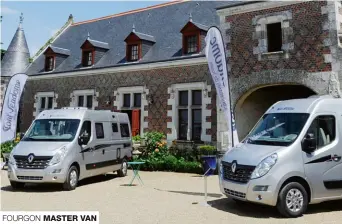  ??  ?? MASTER VANI FOURGON En châssis court ou en châssis long, le Master Renault prête sa carrosseri­e et ses motorisati­ons à cet agencement à succès (lit arrière, dînette avant, cuisine et toilette au centre) dont le rapport prestation/prix n’est pas le...