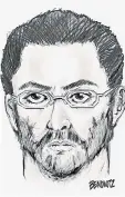  ??  ?? A sketch of a suspect in the shooting of Maulama and Thara, released by New York Police Department. — Reuters photo