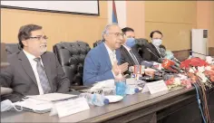  ?? ISLAMABAD
-APP ?? Adviser to the PM on Finance and Revenue, Abdul Hafeez Shaikh addressing a ceremony of "Launch of Parliament­arians Tax Directory 2018" at FBR Headquarte­rs.