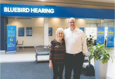  ?? ?? Pictured is happy client, Donna Solomon, and Clinic Manager, Bill Blair.