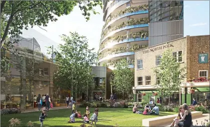  ??  ?? From £563,000: flats with stunning views at Aspen at Consort Place in Canary Wharf. The 65-storey “vertical village” has a family club with play areas. There’s also a gym, pool and sky bar, and a landscaped square at the foot of the block with health centre and shops