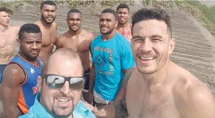  ??  ?? All Black Sonny Bill Williams with fans at the Sigatoka Sand Dunes on July 15, 2017.